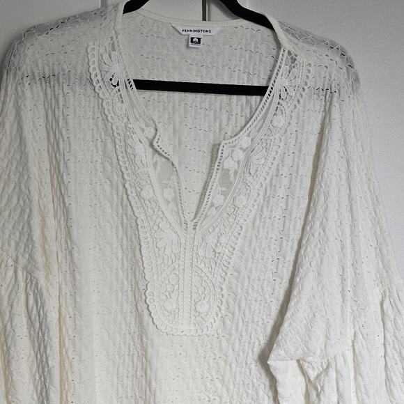 Plus Size 2X Penningtons White 3/4 Sleeve Tunic - Picture 13 of 13